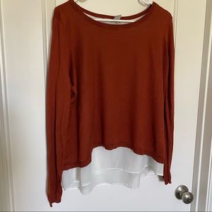H&M burnt orange double layered top